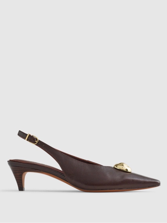 Madewell Shoes - NWOB! MADEWELL The Emilie Slingback Pump Coffee Bean Leather Size 6.5 FLAW🚨